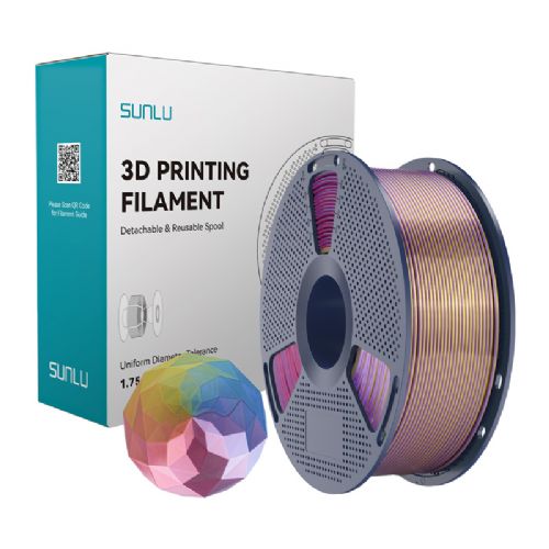 3D filament Sunlu PLA+ Silk FC BPRG, 1,75 mm, 1 kg, svileni PLA+, modro-vijolično-rdeče-zlate barve