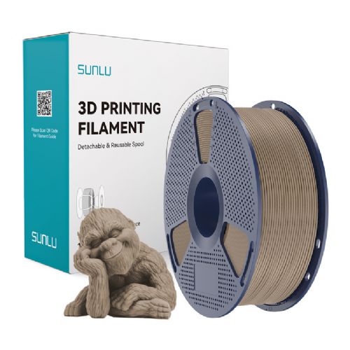 Filament za 3D tiskanje Sunlu Les 15 % lesni prah, realistična tekstura, mat površina, dimenzijska natančnost ±0,02 mm, široka združljivost