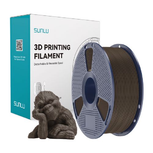 Filament za 3D tiskanje Sunlu Lesena stena Oreh, 15 % lesni prah, realistična tekstura, mat površina, dimenzijska natančnost ±0,02 mm, visoka združljivost