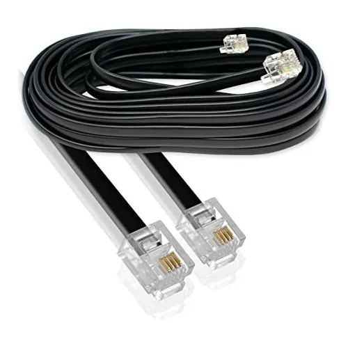 Telefonski kabel Cabletech, ploščati, 6 m, črn 