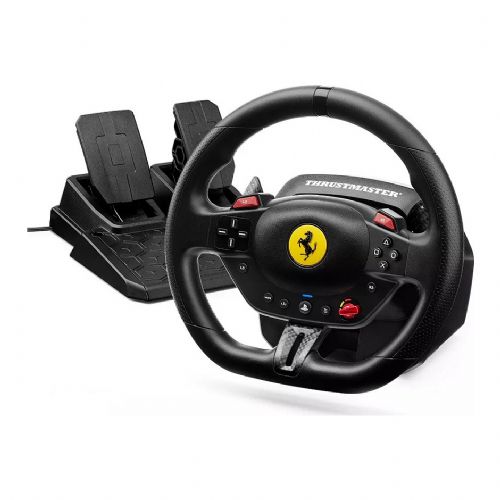 Dirkaški volan s pedali Thrustmaster T98 Ferrari 296 GTB, 240°, uradna Ferrari licenca, za PS5, PS4 in PC