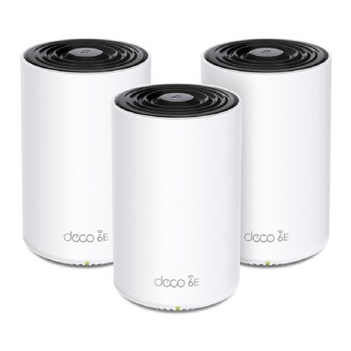 Brezžični usmerjevalnik TP-Link Deco XE75 Pro 3 kosi, Wi-Fi 6E, tripasovni, do 670 m², 4-jedrni procesor
