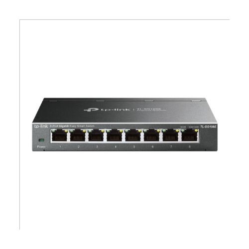 Koncentrator in stikalo TP-Link TL-SG108E 8x Gigabit RJ45, kovinsko ohišje, brez ventilatorja, upravljanje prek spleta