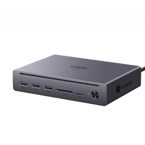 Docking postaja za prenosnike Ugreen Revodok 75795F Thunderbolt 5, 2x 8K zaslona, 140 W napajanje, 10-v-1, pasivno hlajenje