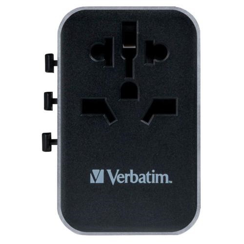 Univerzalni potovalni adapter Verbatim UTA-04, 3x USB-A, 2x USB-C, črna