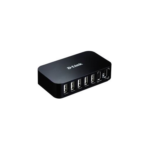 USB hub D-Link DUB-H7, 7-vhodov, z napajalnikom, črna