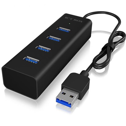 USB hub ICY BOX IB-HUB1409-U3, 4-vhodi,črna