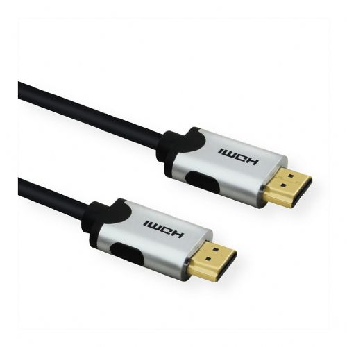 Kabel Value 10K HDMI 2.1 1,5 m črn, kotna priključka, zlati kontakti, 30 Hz, podpora 3D