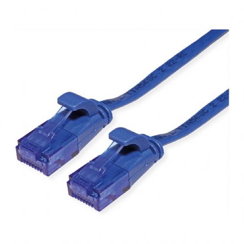 VALUE patchkabel kat. 6A (razred EA) UTP, ekstra tanek, moder, 1 m