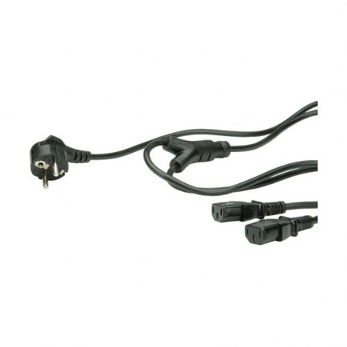 VALUE Y-napajalni kabel, črn, 2 m
