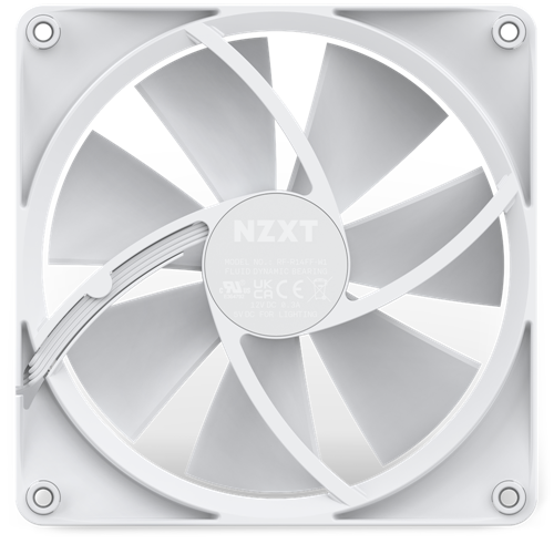 Venilator za PC ohišja NZXT F140 RGB Single 140x140x26, brez krminlnika, bela