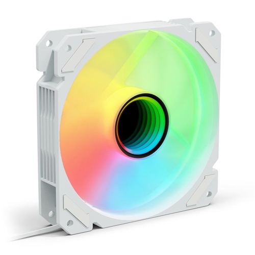 Ventilator Sharkoon Shark Mirror RGB, 120 mm, bela