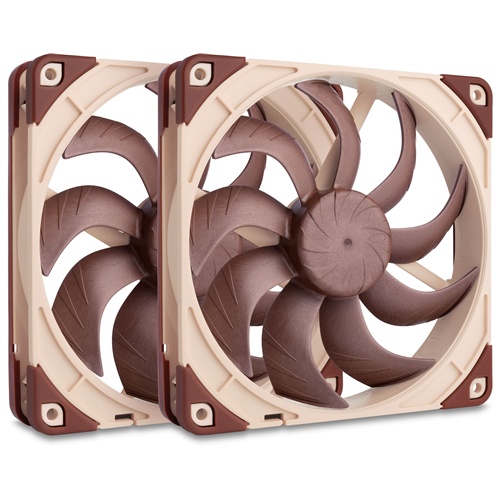 Ventilator za računalnike Noctua NF-A14x25 G2 PWM Sx2-PP, 2x 140 mm, PWM priključek, rjava/bež