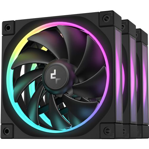 Ventilator za PC DeepCool FL12, 120 mm, 3 kosi, črna