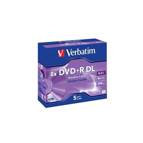 VERBATIM DVD+R 8,5GB Dvoslojni, 8x, 5pak, 10mm