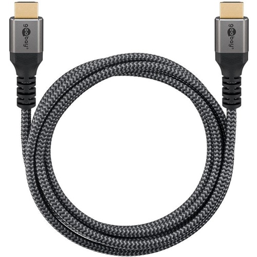 Visokohitrostni HDMI kabe Goobay Plus l z Ethernetom, 4K pri 60Hz (siv, 2 metra)