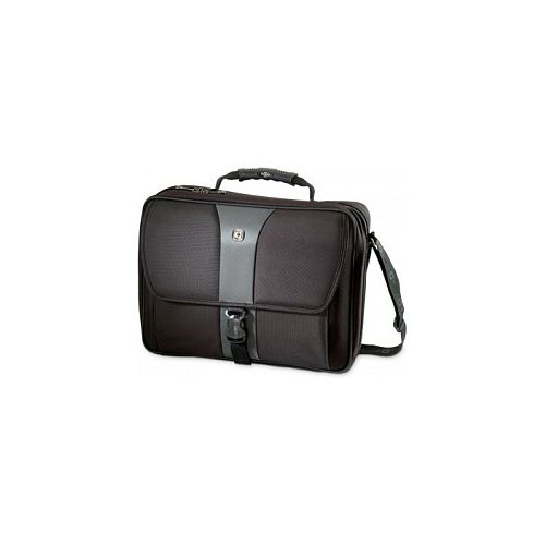 Torbica za prenosnik Wenger Legacy 17" črna/siva, najlon, aktovka, ročaj za nošenje, naramni trak