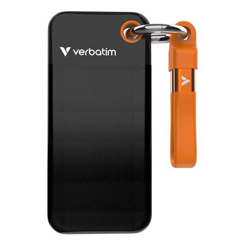 Zunanji SSD Verbatim Pocket SSD 1 TB, Externe SSD, USB-C 3.2 Gen 2 (10 Gb/s), z obeskom za ključe