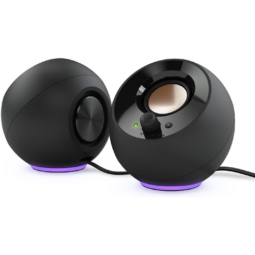 Zvočniki Creative Pebble SE, RGB, Bluetooth, USB-C, 3.5 mm Jack, 2.0, črna