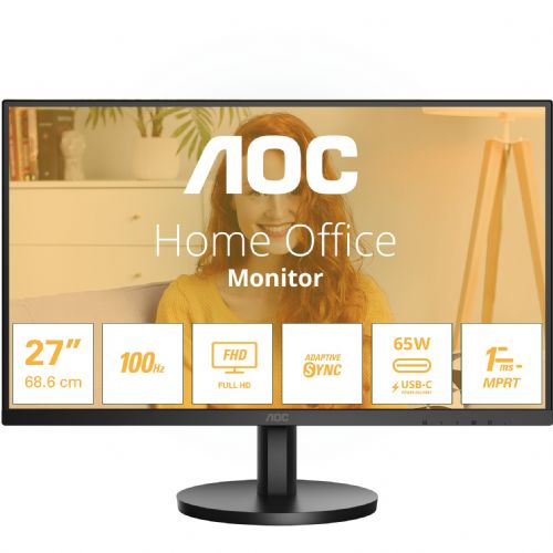 Monitor AOC Basic-line 27B3CA2 68,6 cm (27), 1920x1080 (FHD), 16:9 FHD IPS 1ms 100Hz HDMI USB-C zvočnik črn