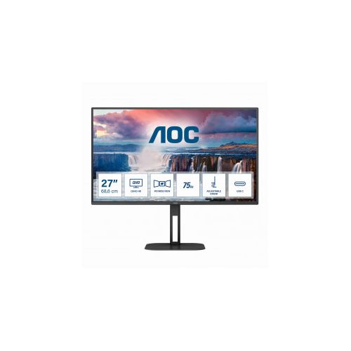 AOC Q27V5C 27IPS QHD monitor z USB-C 65W PowerDelivery za prenosnik ...