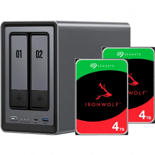 NAS Ugreen DXP2800 + 2x 4 TB Seagate IronWolf HDD