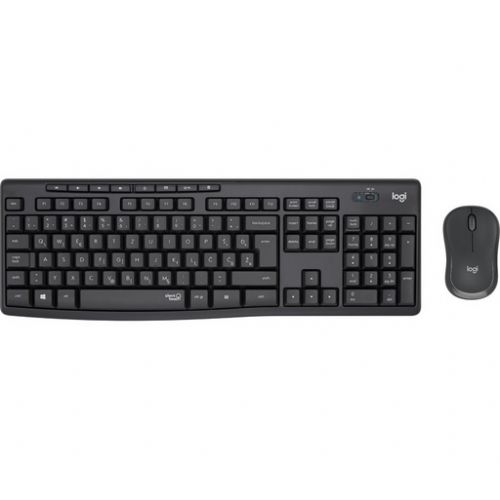 Tipkovnica in miška Logitech MK295 Silent Wireless Combo, grafitna barva, SLO