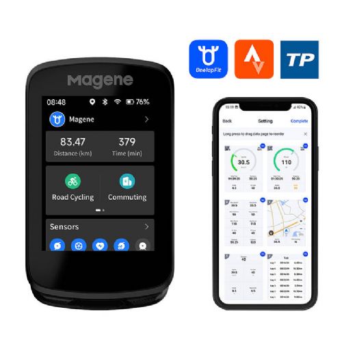 Kolesarski računalnik Magene C606, zaslon na dotik, GPS, aplikacija