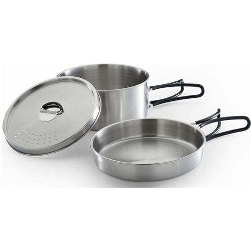 Set loncev Campingaz Trekking Kit, 3 delni, 1 lonec + 1 pokrov + 1 ponev, nerjaveče jeklo