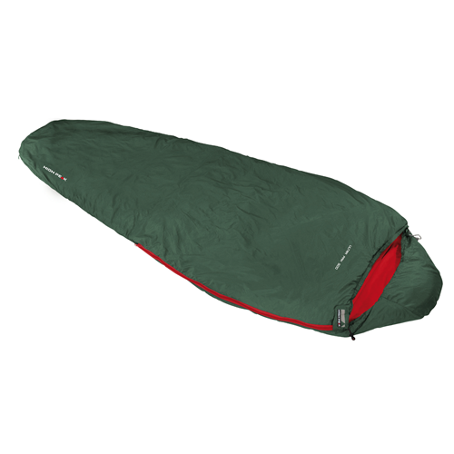 Spalna vreča High Peak Ultra Pak 500 ECO, temno zelena/rdeča