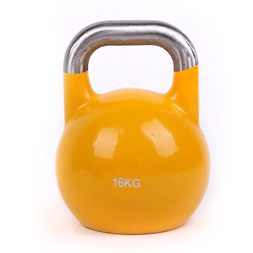 Tekmovalni kettlebell Tunturi, 16 kg, jeklena izvedba, standardne dimenzije, oranžen