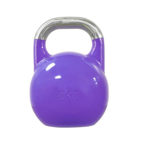 Tekmovalni kettlebell Tunturi, 20 kg, jeklena izvedba, standardne dimenzije, vijolične barve