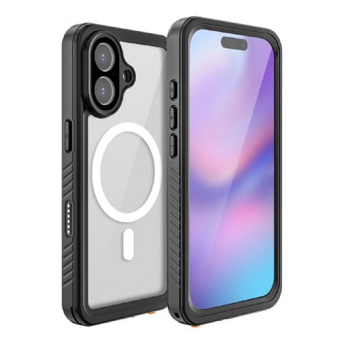 Ovitki za telefon 4Smarts za iPhone 17 vodoodporen IP68, MagSafe, črn/prozoren, zaščita zaslona