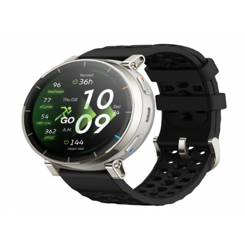 Pametna ura Amazfit Active 3 Premium Apex Silver, AMOLED zaslon, safirno steklo, GPS, 5 ATM vodoodpornost, do 12 dni baterije