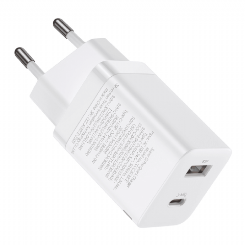 Baseus adapter hišni polnilec Super-Si Pro QC vhod Type C in Type A (EU Blister) - bel
