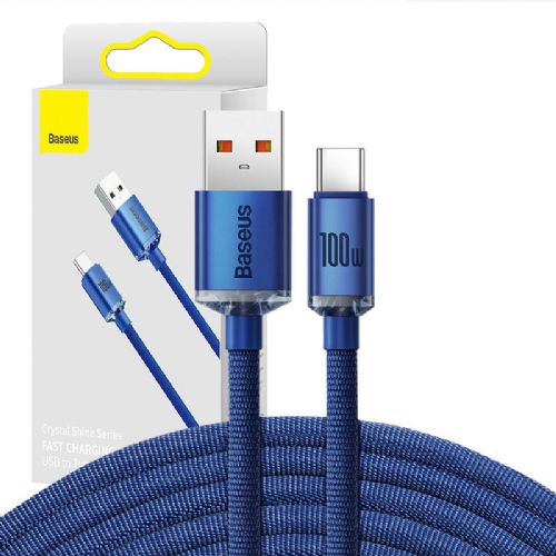 Baseus Crystal Shine kabel USB na USB-C, 100W, 2m (moder)