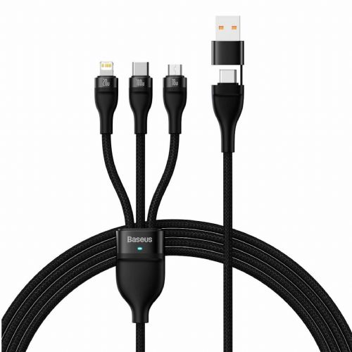 Baseus kabel USB TipC/TipA 2v3 Lightning /TipC/Mikro 100W 1.2m črn CASS030101
