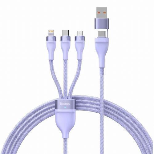 Baseus kabel USB TipC/TipA 2v3 Lightning /TipC/Mikro 100W 1,2m vijola CASS030105