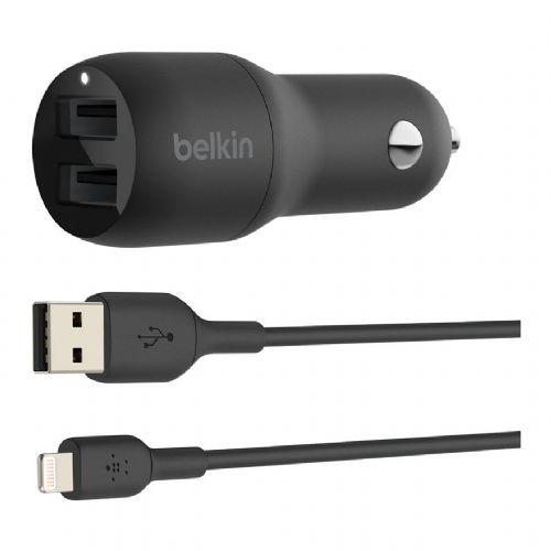 Belkin Dual USB-A avtopolnilec vklj. Lightning kabel 1m 24W b
