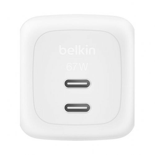 Belkin Ladegert dvojni USB-C 67W PD + PPS, beli WCH020kqWH