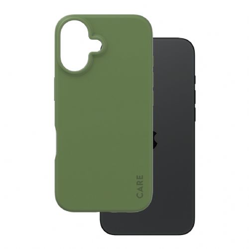 Silikonski ovitek CARE by PanzerGlass za iPhone 16, zelen
