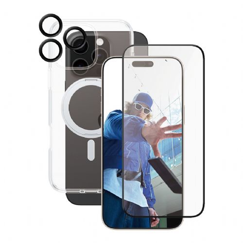 Zaščitni paket CARE by PanzerGlass Feature 3-v-1 za iPhone 16 Pro Max, prozoren