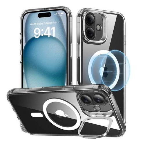 Classic Hybrid (HaloLock) ESR ovitek s stojalom za iPhone 16 (prozoren)