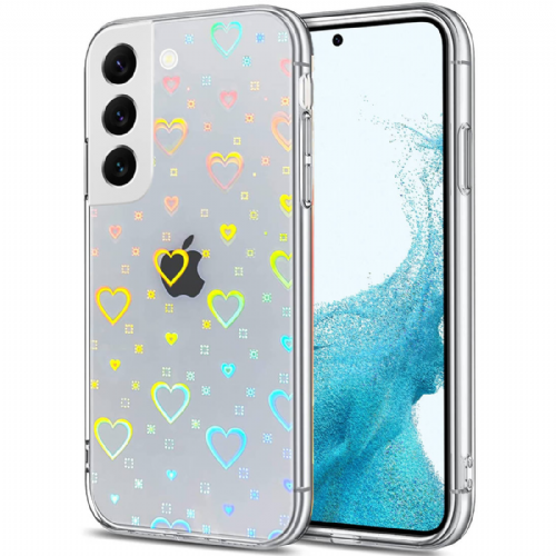 Clear Case silikonski ovitek Hologram za Samsung Galaxy A13 LTE A135 - prozoren s srčki