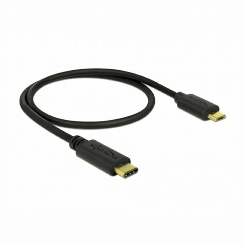 Delock kabel USB 2.0 TipC - TipB Mikro 0,5m črn 83333