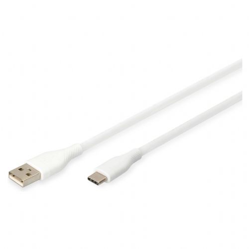 Digitus USB-A > USB-C 2.0 (ST-ST) 1m polnilni kabel silikon 60W bel