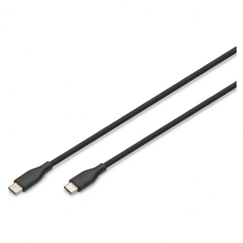 Digitus USB-C 2.0 (ST-ST) 1m polnilni kabel silikon 60W črn