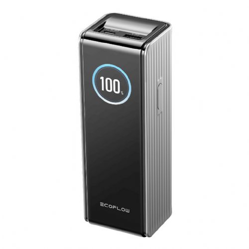 Power bank Ecoflow RAPID 25000 mAh srebrna, hitro polnjenje QC 3.0, do 3 naprave, USB-C/USB-A, vgrajen zaslon