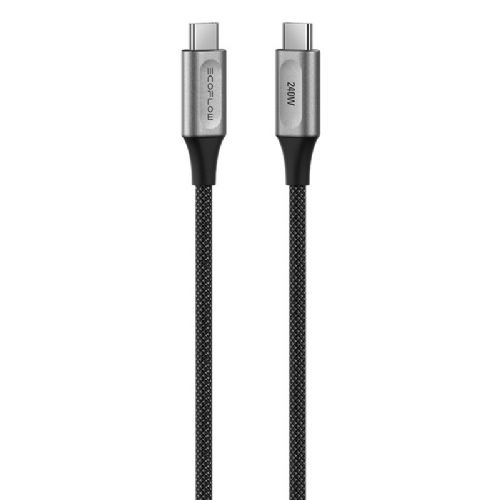 Podatkovni kabel Ecoflow RAPID Pro USB-C na USB-C 1,8 m, 240 W, pletena najlonska zaščita, E-Marker čip