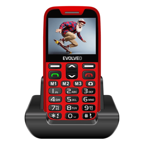 EVOLVEO Easyphone XR telefon na tipke za starejše - rdeč